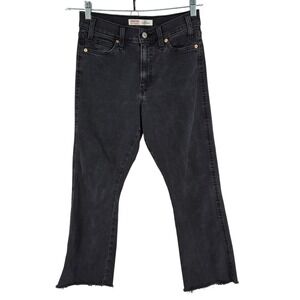 Signature Levi Strauss & Co Jeans Womens 27 Black High-Rise Kick Boot Raw Hem